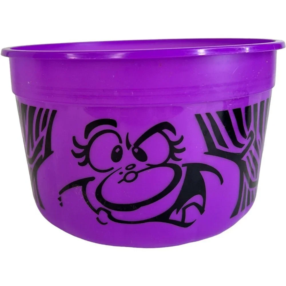1986 McDonalds Halloween Bucket Pail‎ Purple Black Witch Trick Or Treat With Lid